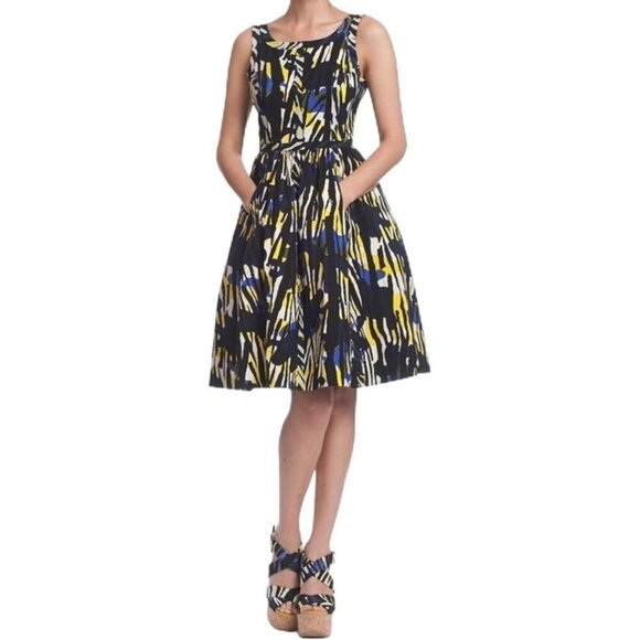 Tracy Reese Modern Camo Print Sleeveless Dress Size‎ 2 Fit and Flare - Picture 1 of 9